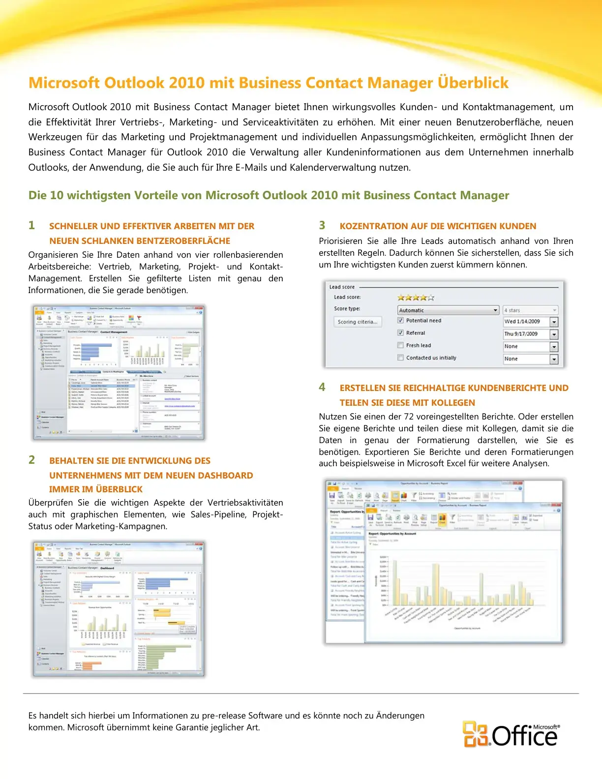 غلاف كتاب Microsoft Outlook 2010 mit Business Contact Manager Überblick