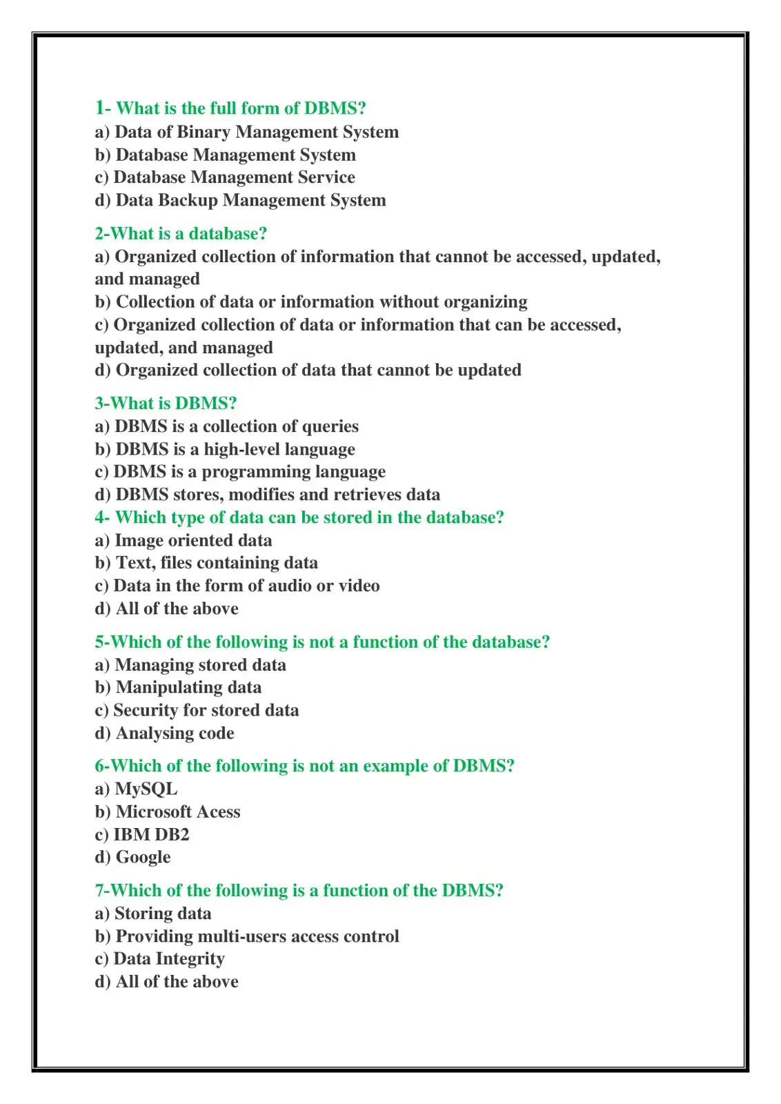 غلاف كتاب DBMS Quiz: Database Management System