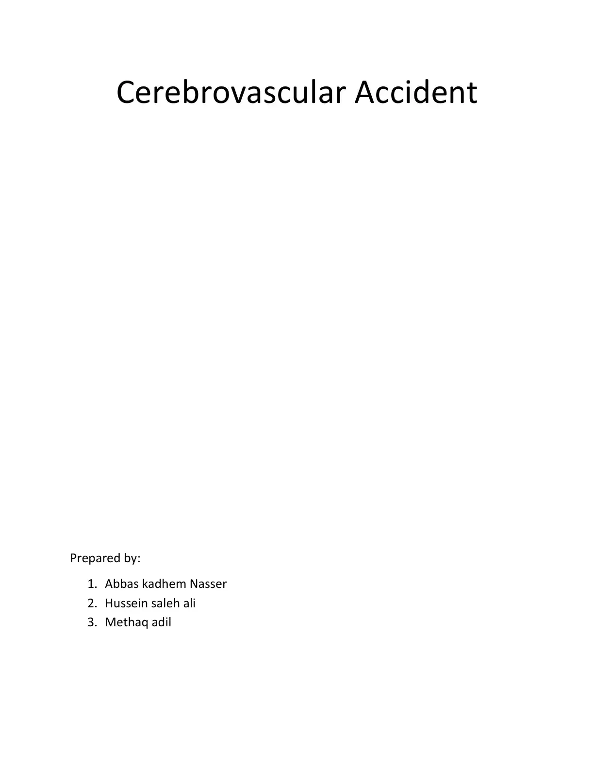 غلاف كتاب Cerebrovascular Accident