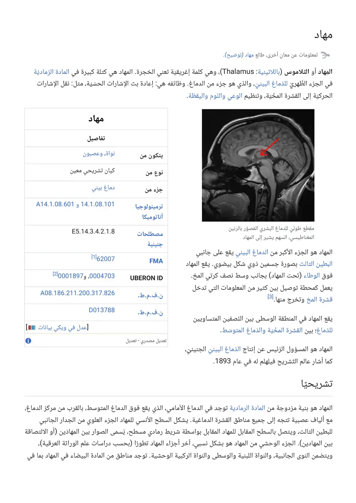 غلاف كتاب المهاد (الثalamus)