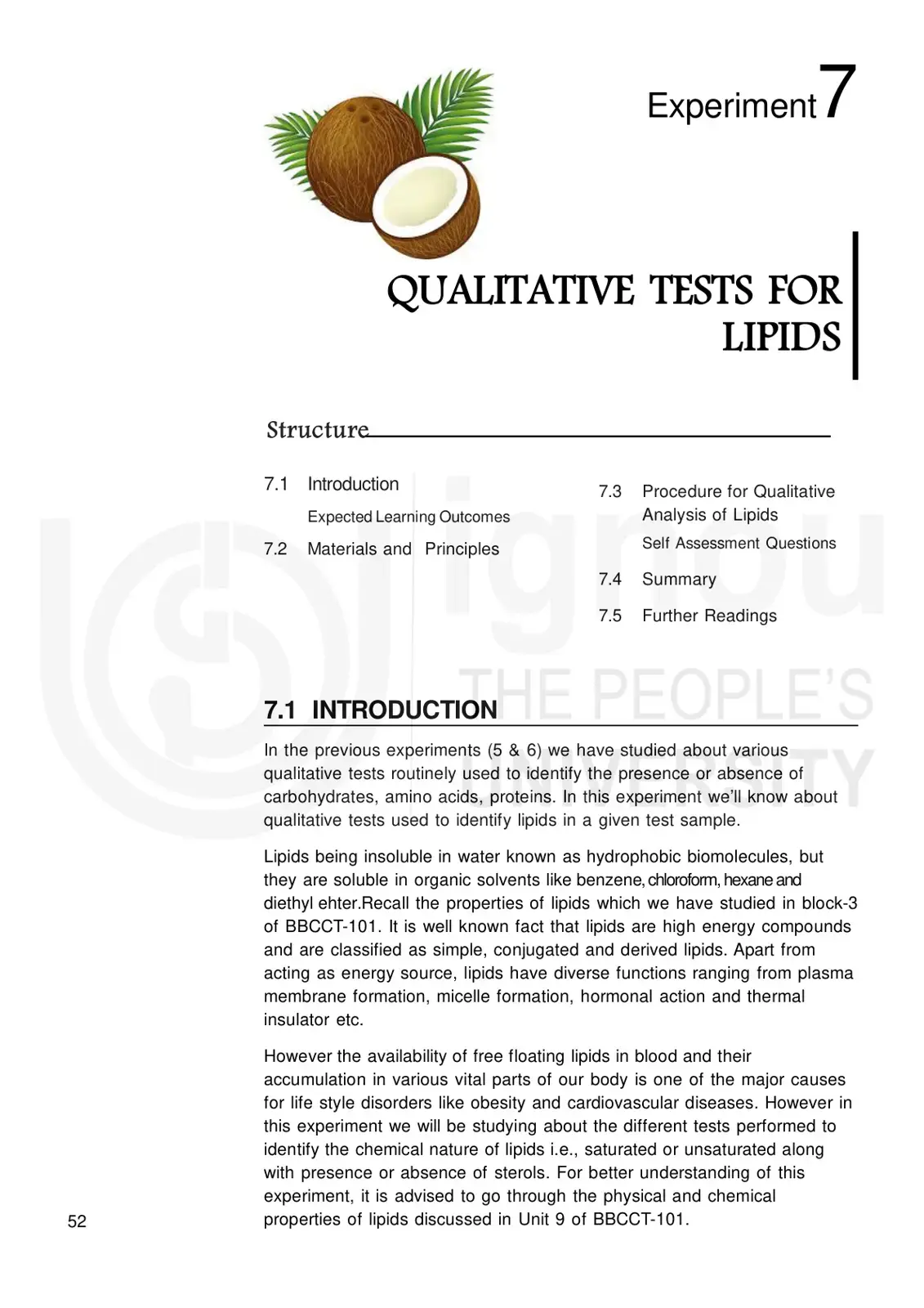 غلاف كتاب Qualitative Tests for Lipids - Experiment 7
