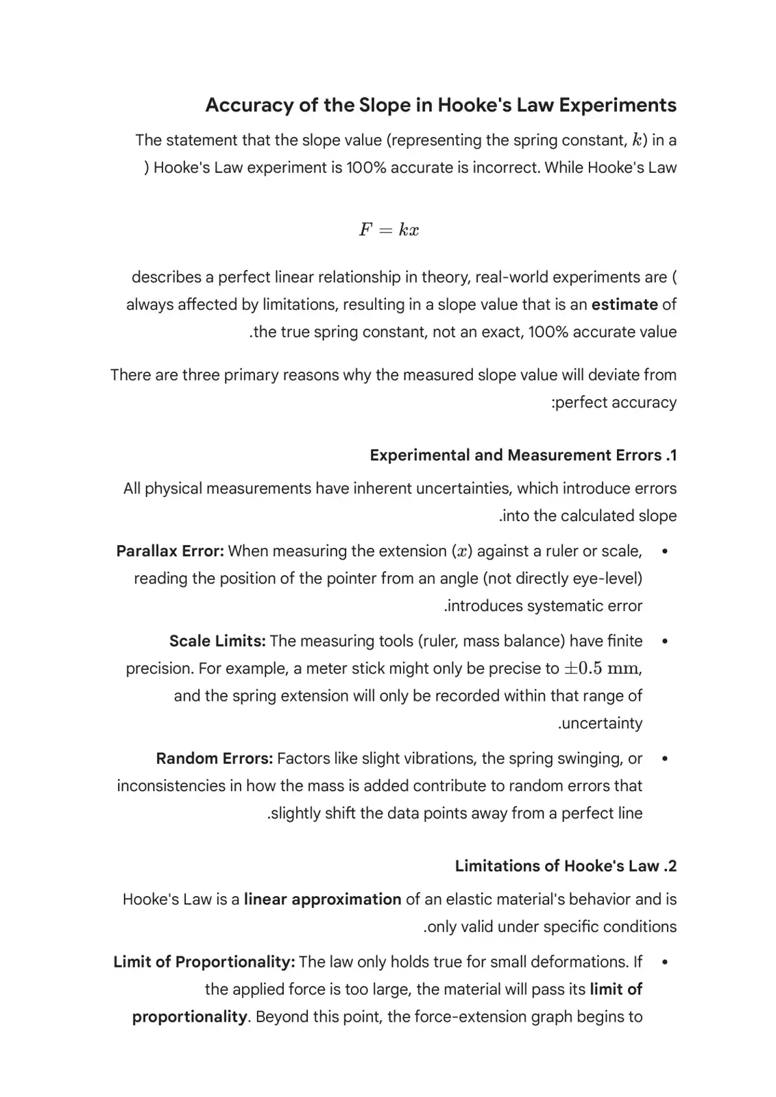 غلاف كتاب Accuracy of the Slope in Hooke's Law Experiments