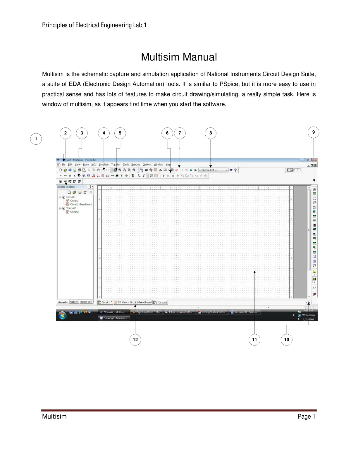 غلاف كتاب Multisim Manual