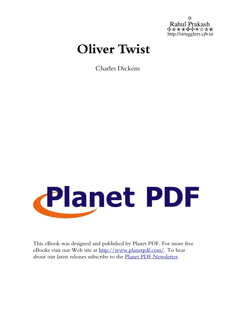 غلاف كتاب Oliver Twist