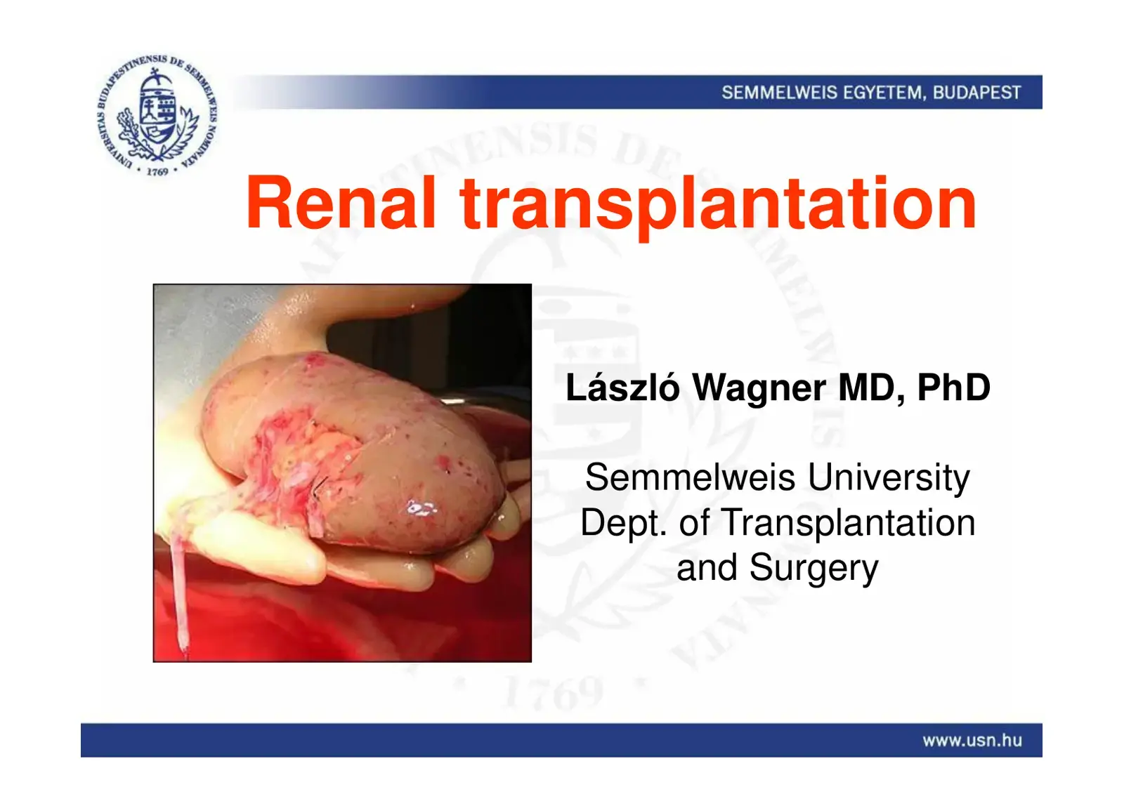 غلاف كتاب Renal transplantation