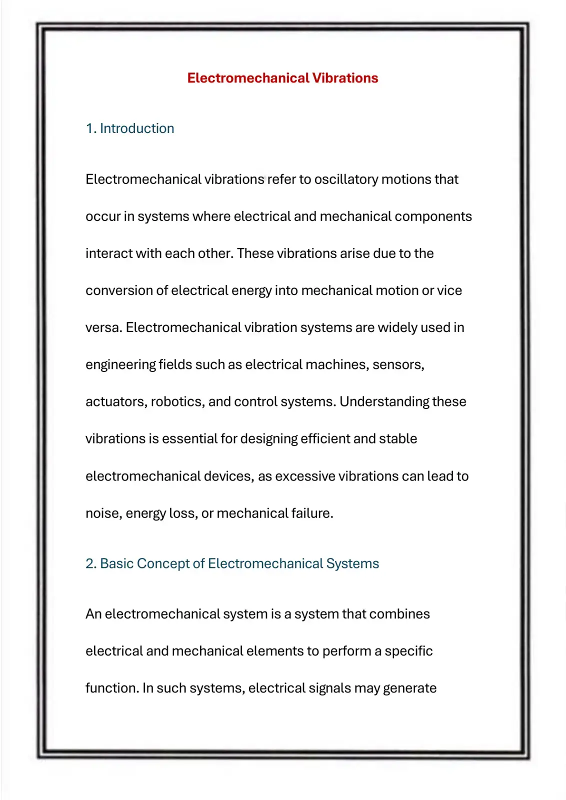 غلاف كتاب Electromechanical Vibrations