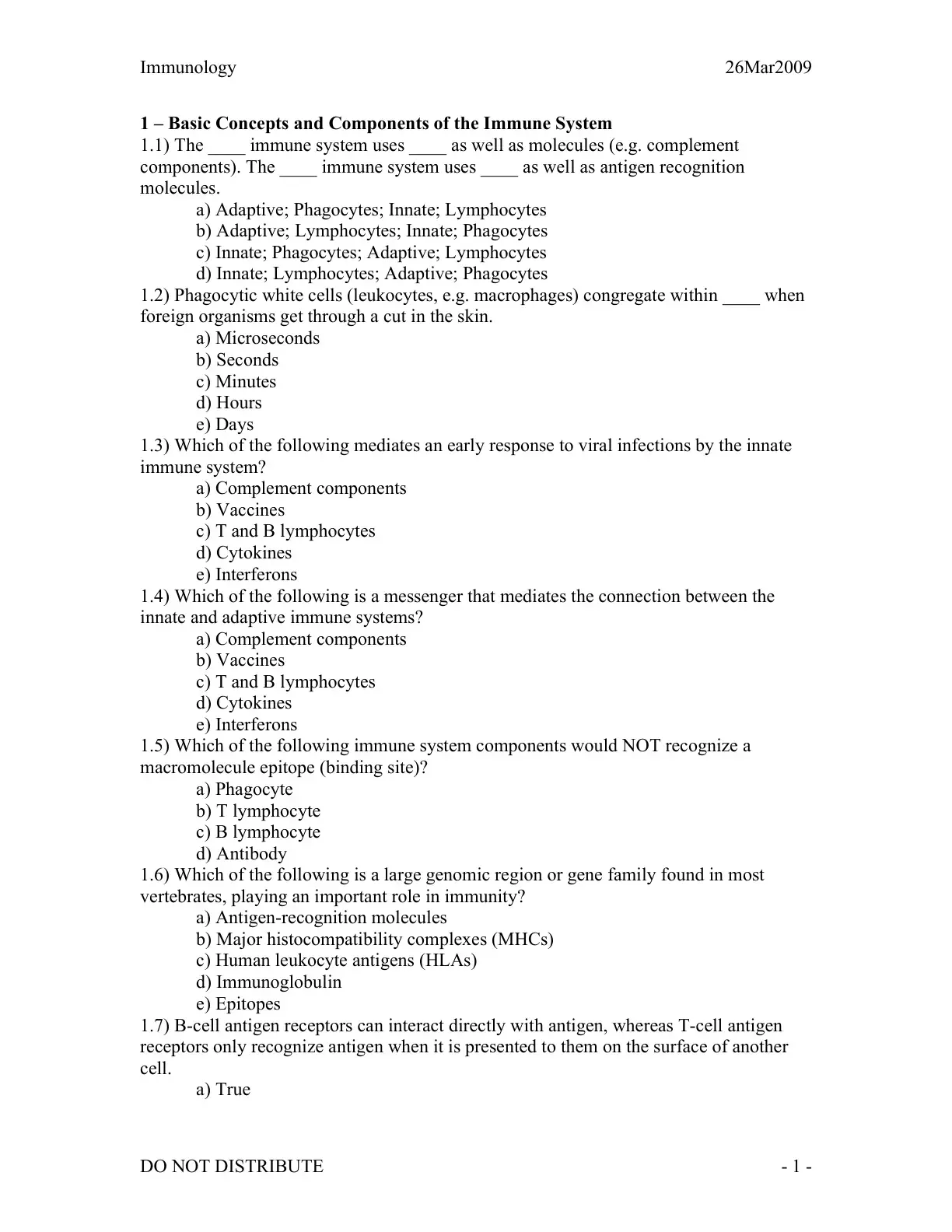 غلاف كتاب Immunology