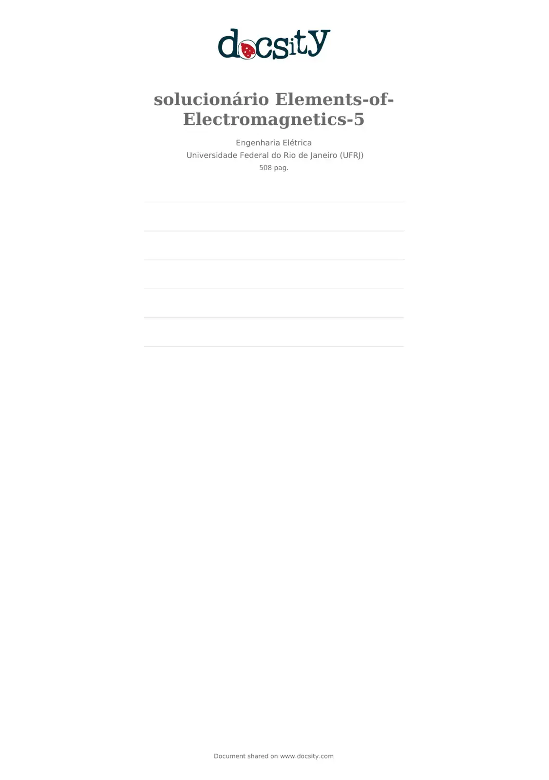 غلاف كتاب solucionário Elements-of-Electromagnetics-5