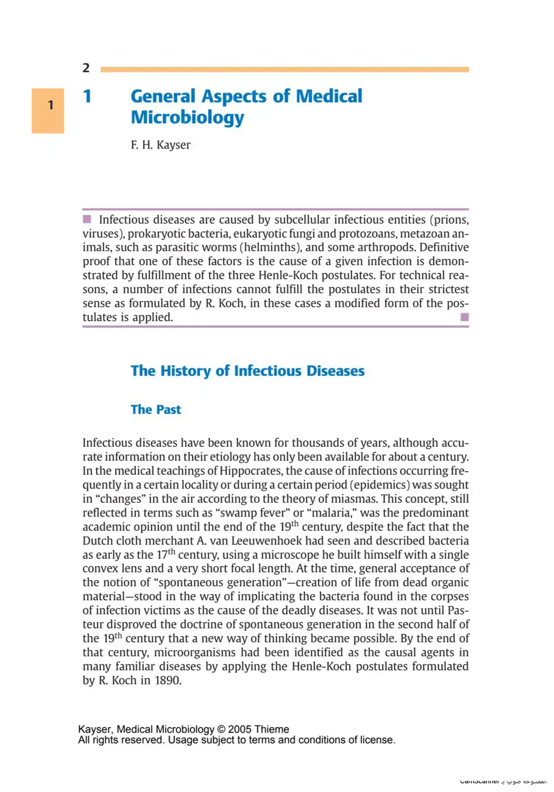 غلاف كتاب General Aspects of Medical Microbiology by F. H. Kayser