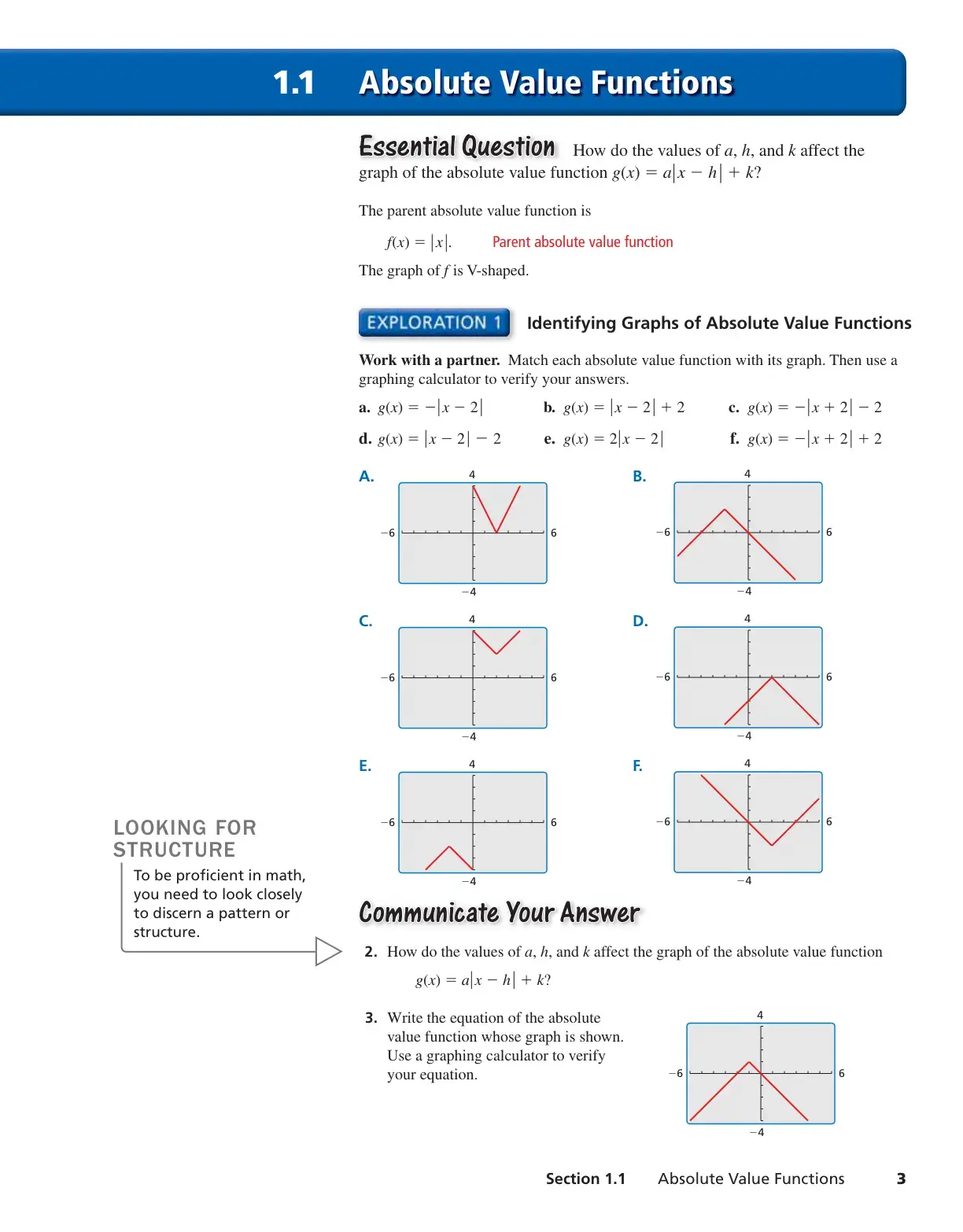 غلاف كتاب 1.1 Absolute Value Functions