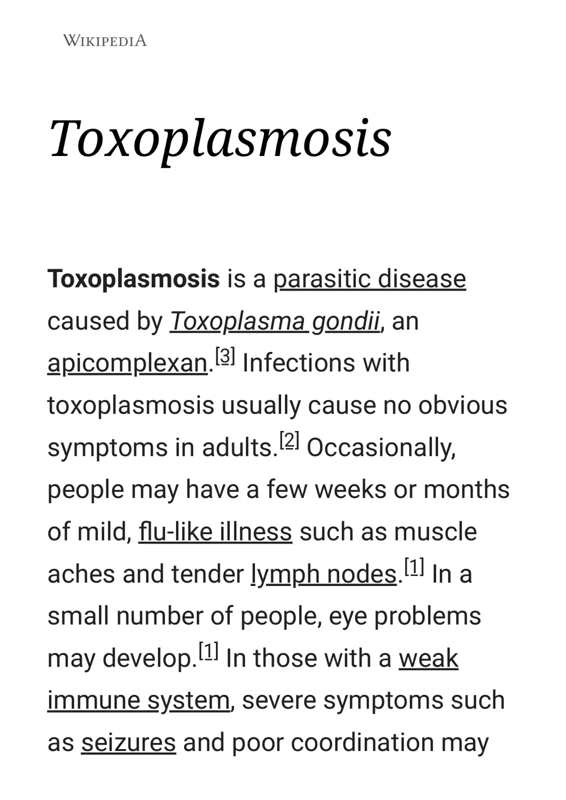 غلاف كتاب Toxoplasmosis