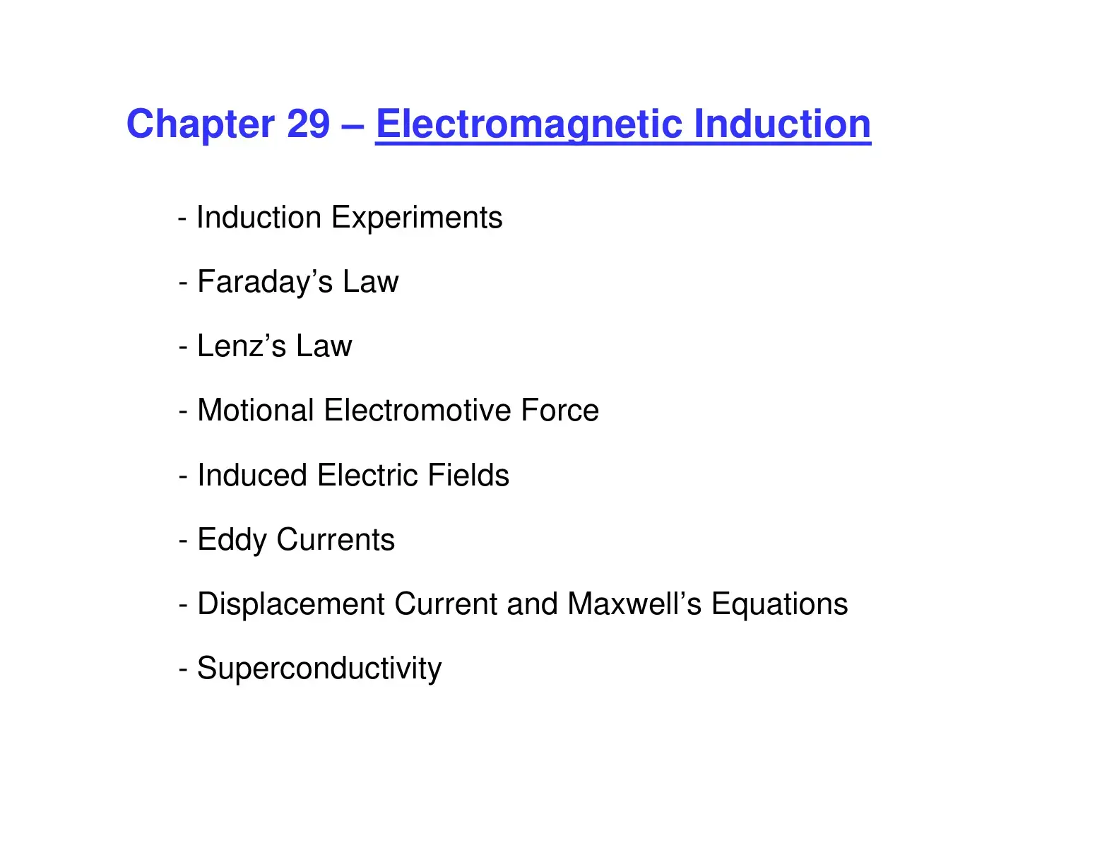 غلاف كتاب Chapter 29 - Electromagnetic Induction