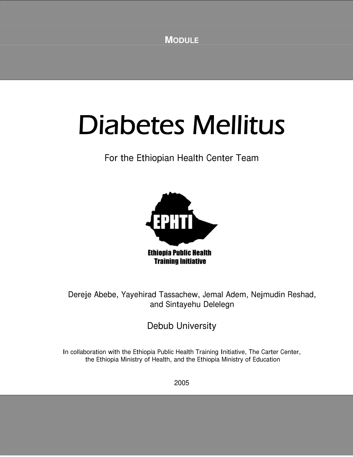 غلاف كتاب MODULE Diabetes Mellitus