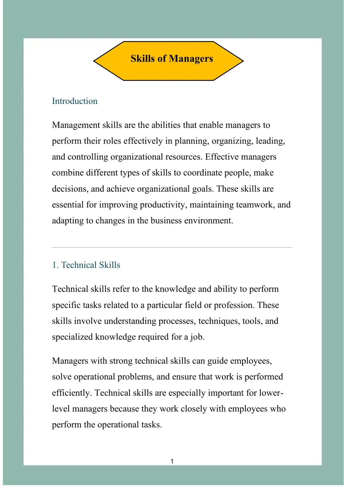 غلاف كتاب Skills of Managers