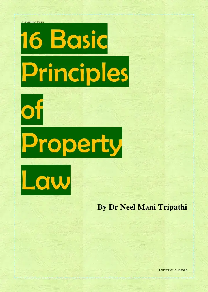 غلاف كتاب 16 Basic Principles of Property Law