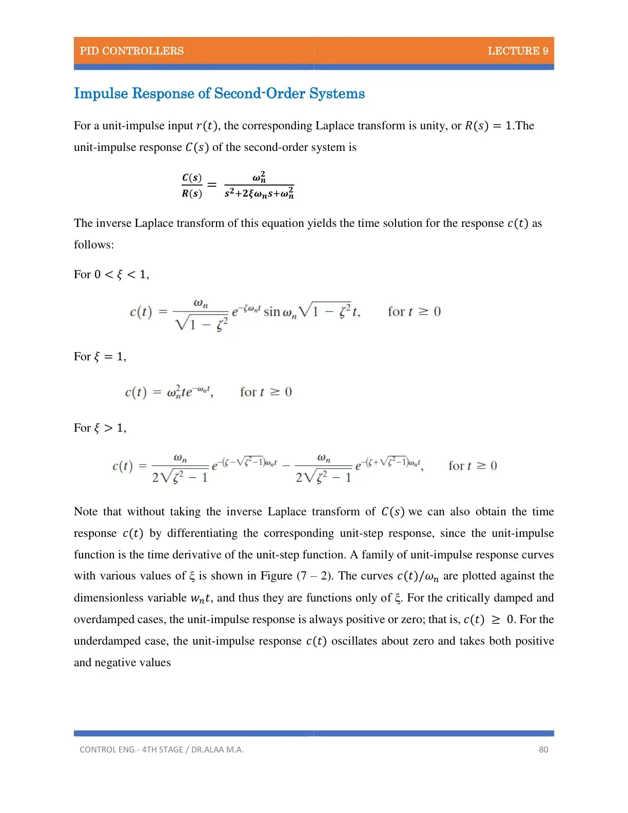 غلاف كتاب PID Controllers - Lecture 9