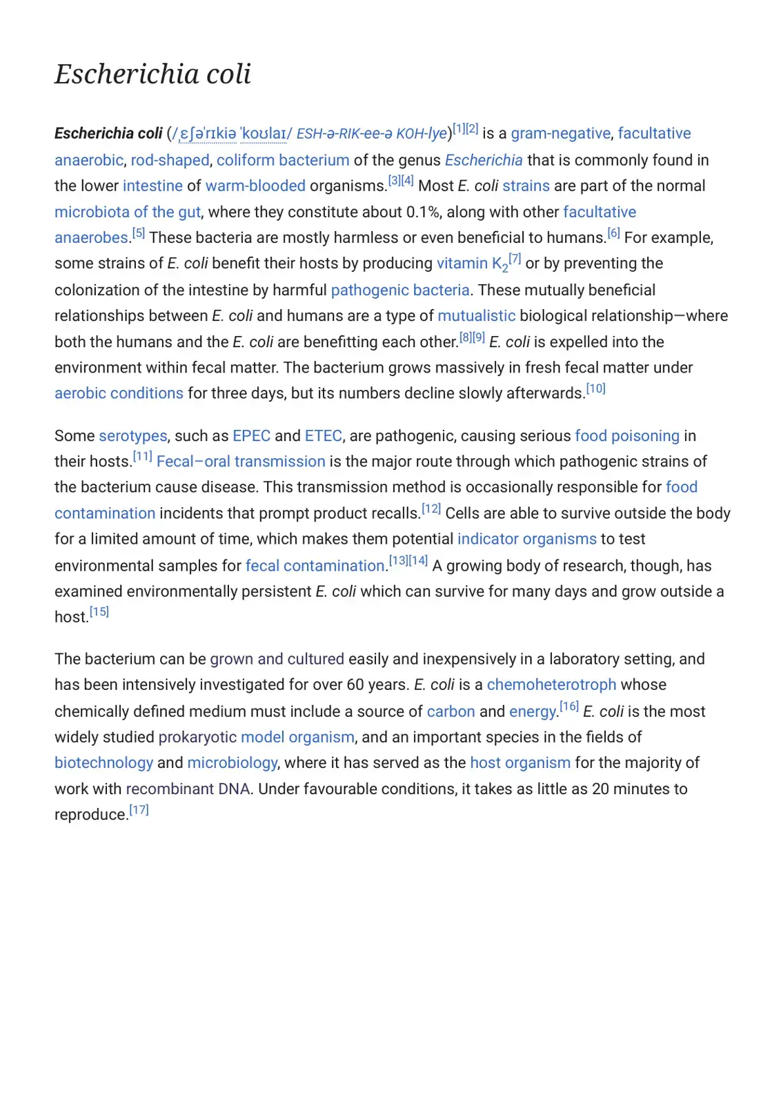 غلاف كتاب Escherichia coli