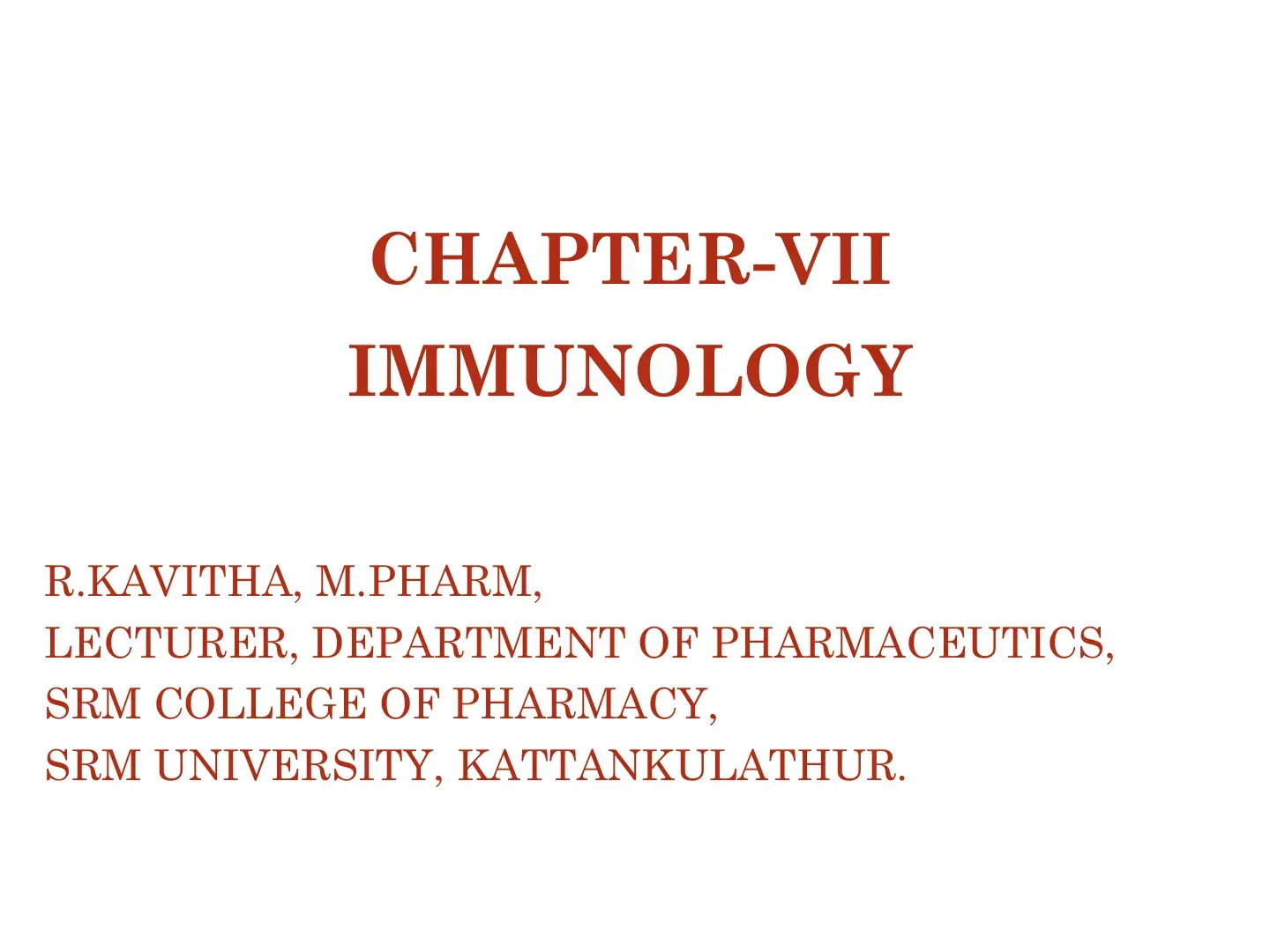 غلاف كتاب CHAPTER-VII IMMUNOLOGY