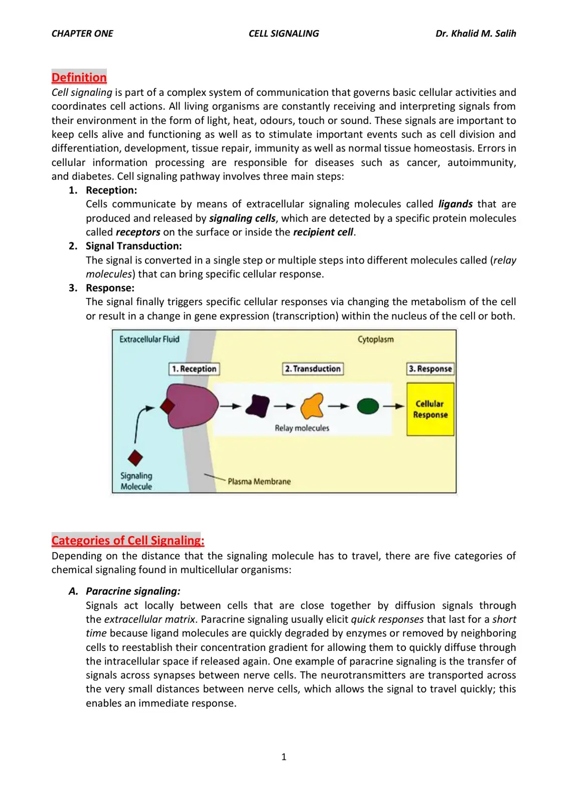 غلاف كتاب Cell Signaling