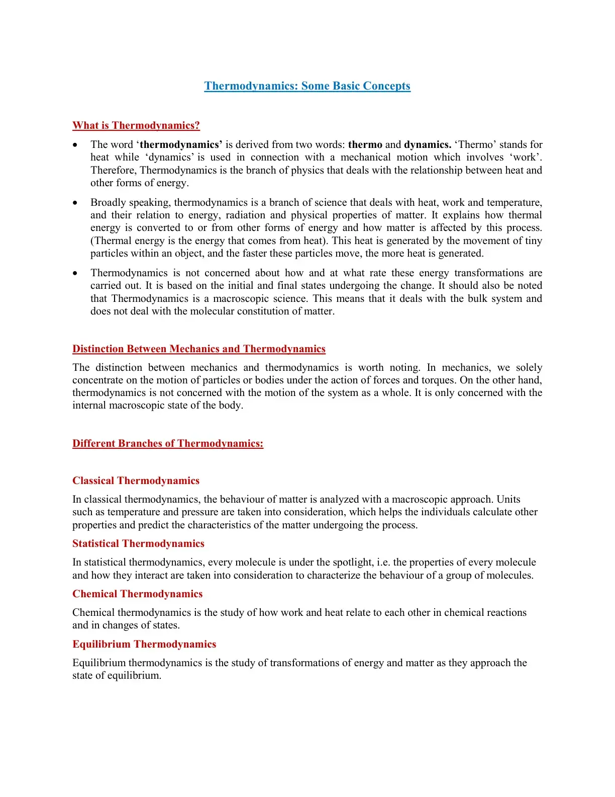 غلاف كتاب Thermodynamics: Some Basic Concepts