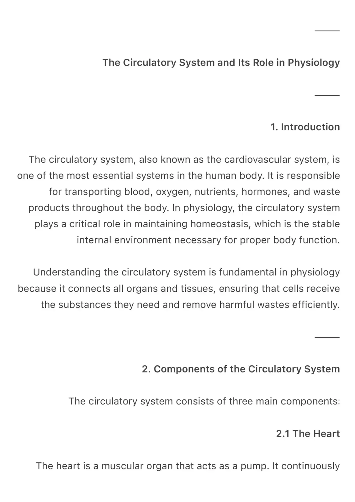 غلاف كتاب The Circulatory System and Its Role in Physiology