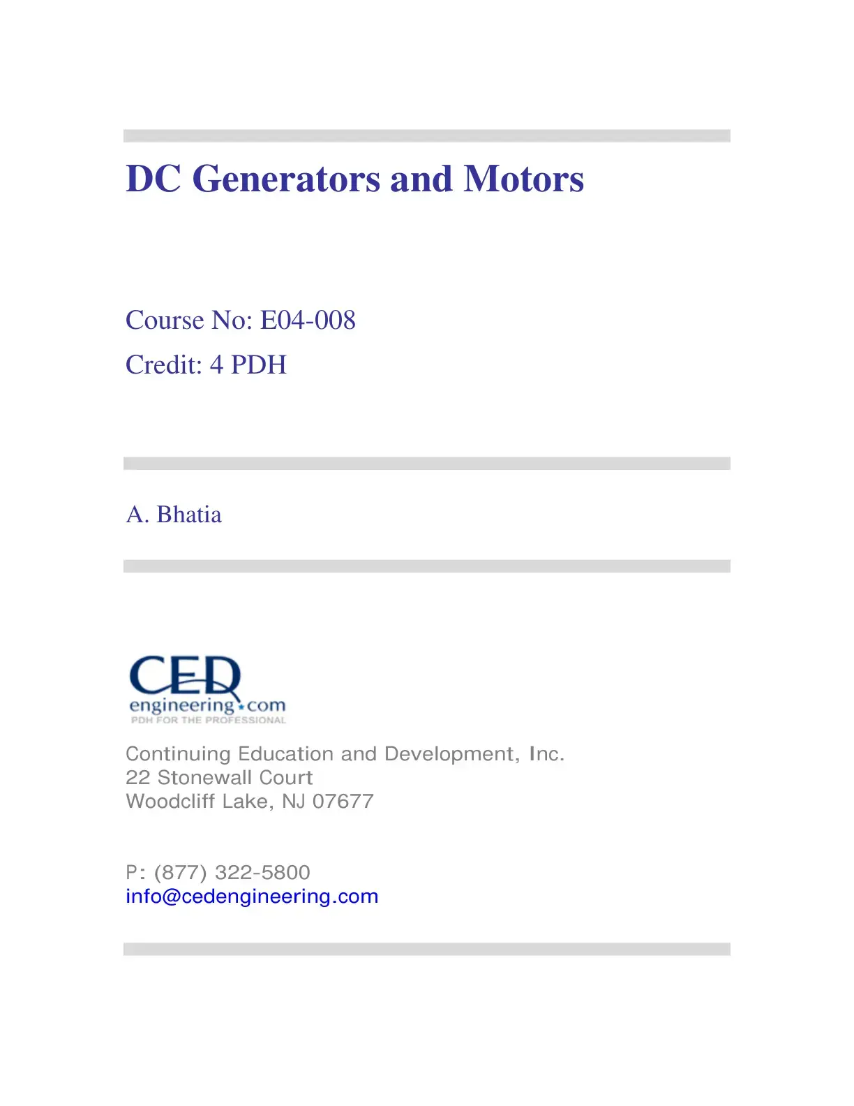 غلاف كتاب DC Generators and Motors