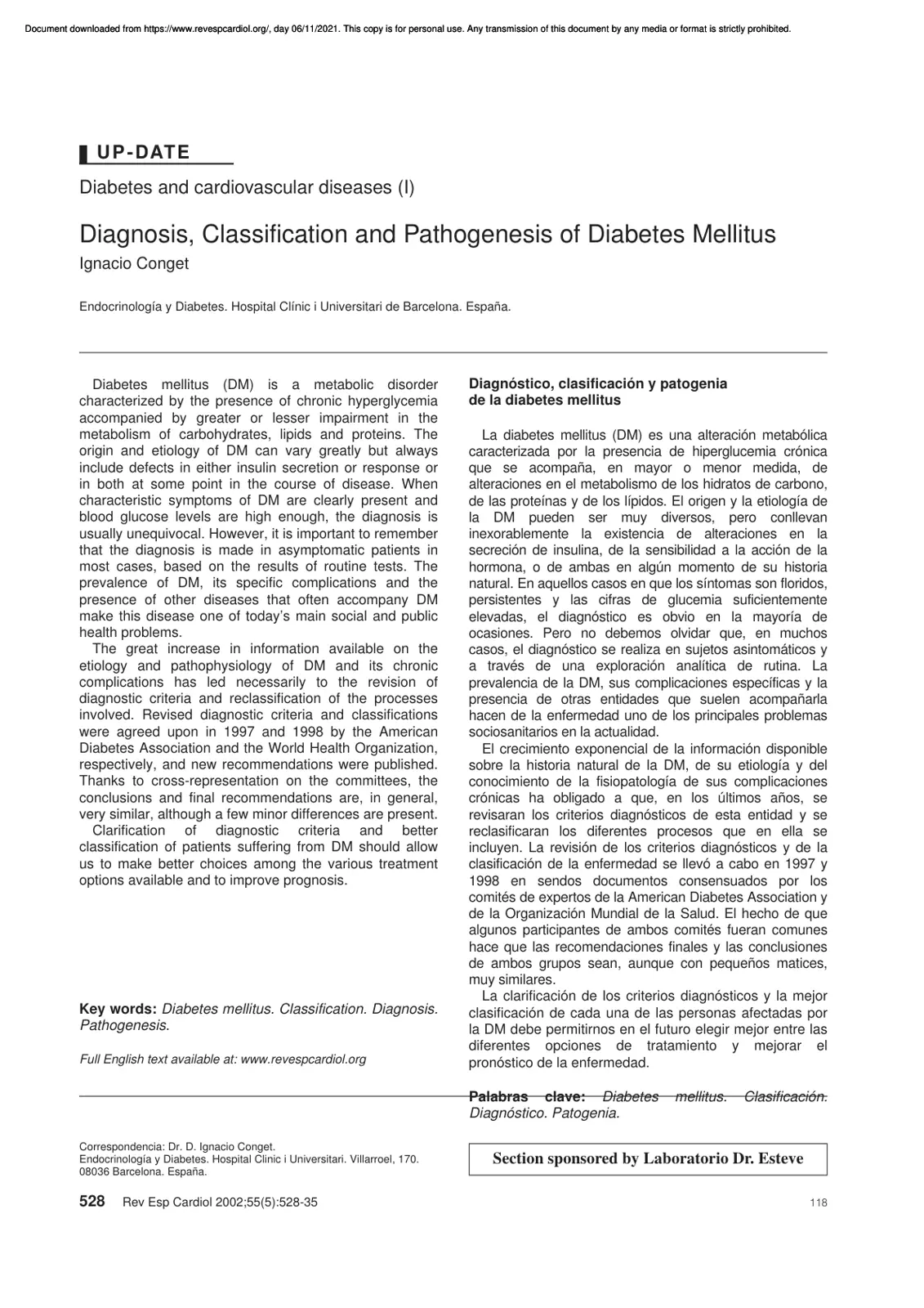 غلاف كتاب Diagnosis, Classification and Pathogenesis of Diabetes Mellitus