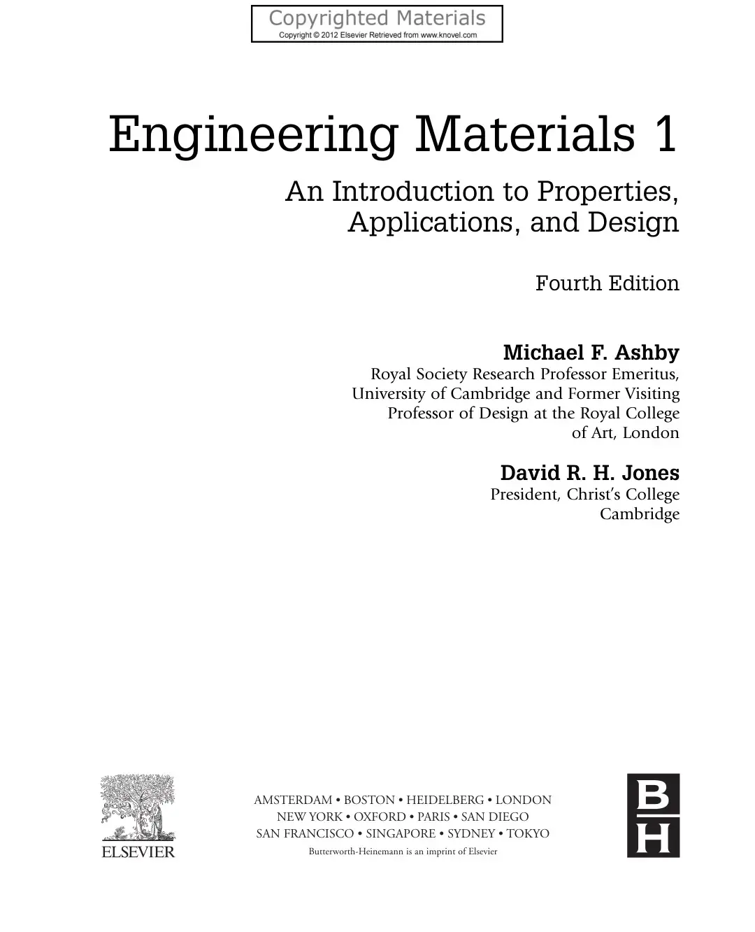 غلاف كتاب Engineering Materials 1: An Introduction to Properties, Applications, and Design