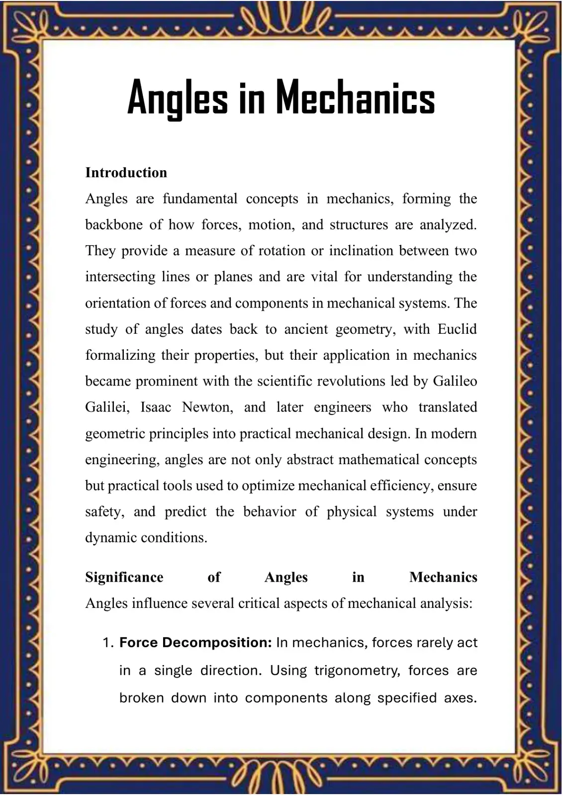 غلاف كتاب Angles in Mechanics