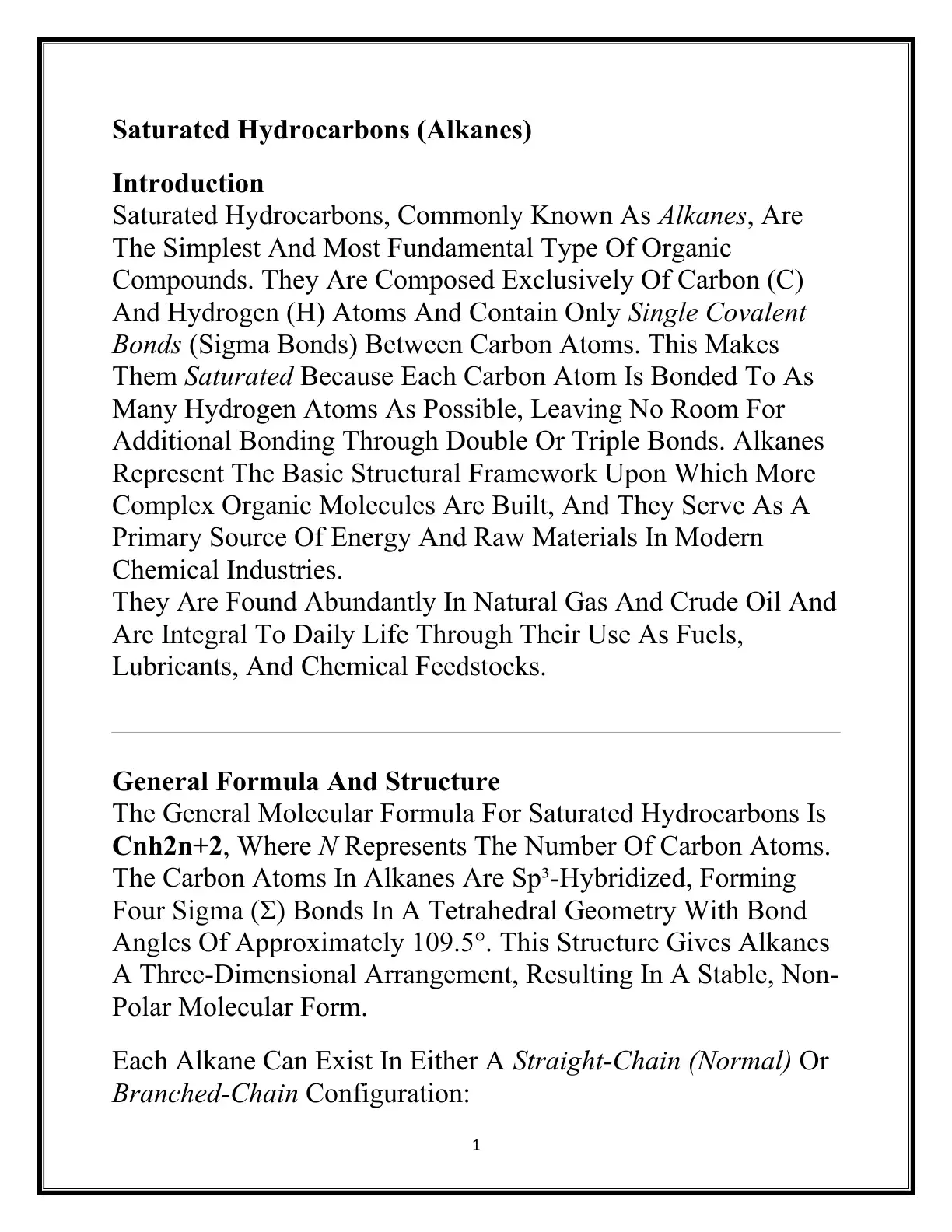 غلاف كتاب Saturated Hydrocarbons (Alkanes)