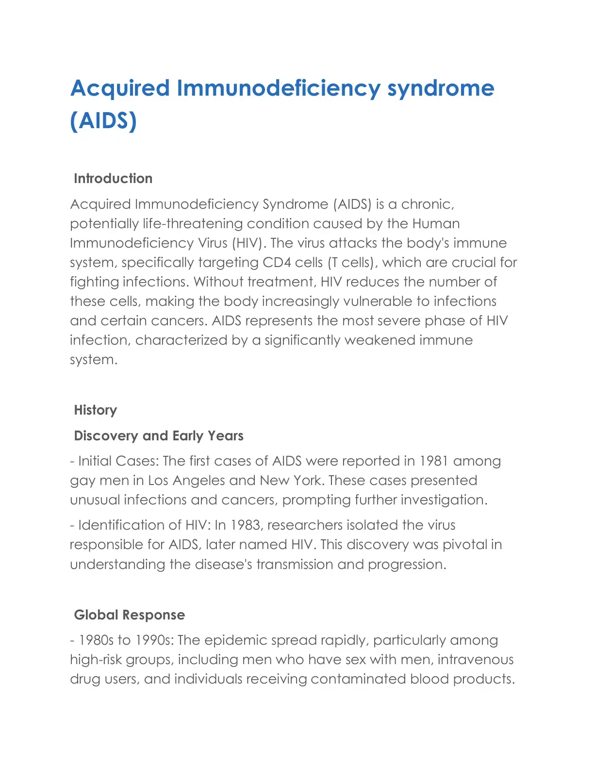 غلاف كتاب Acquired Immunodeficiency Syndrome (AIDS)