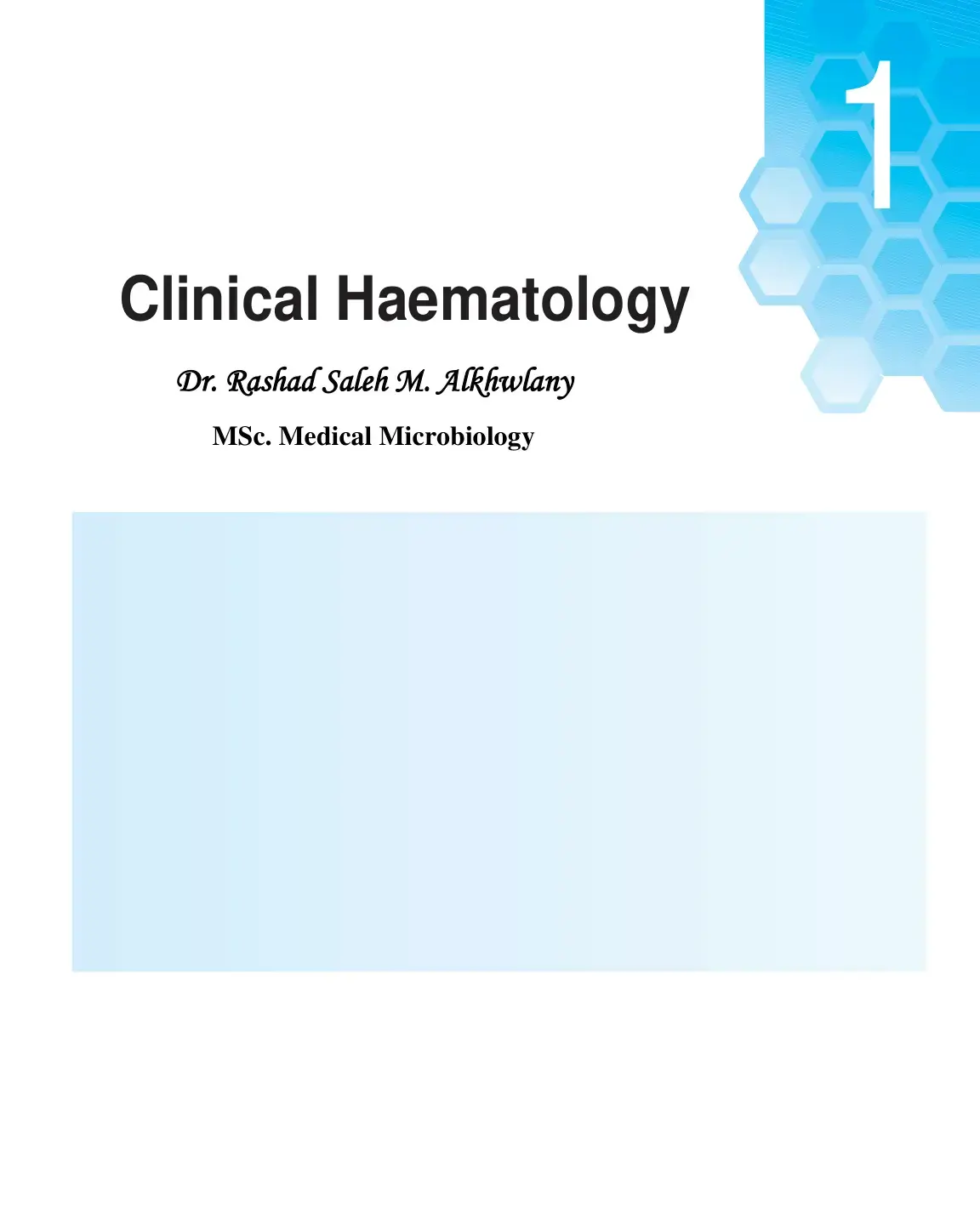 غلاف كتاب Clinical Haematology