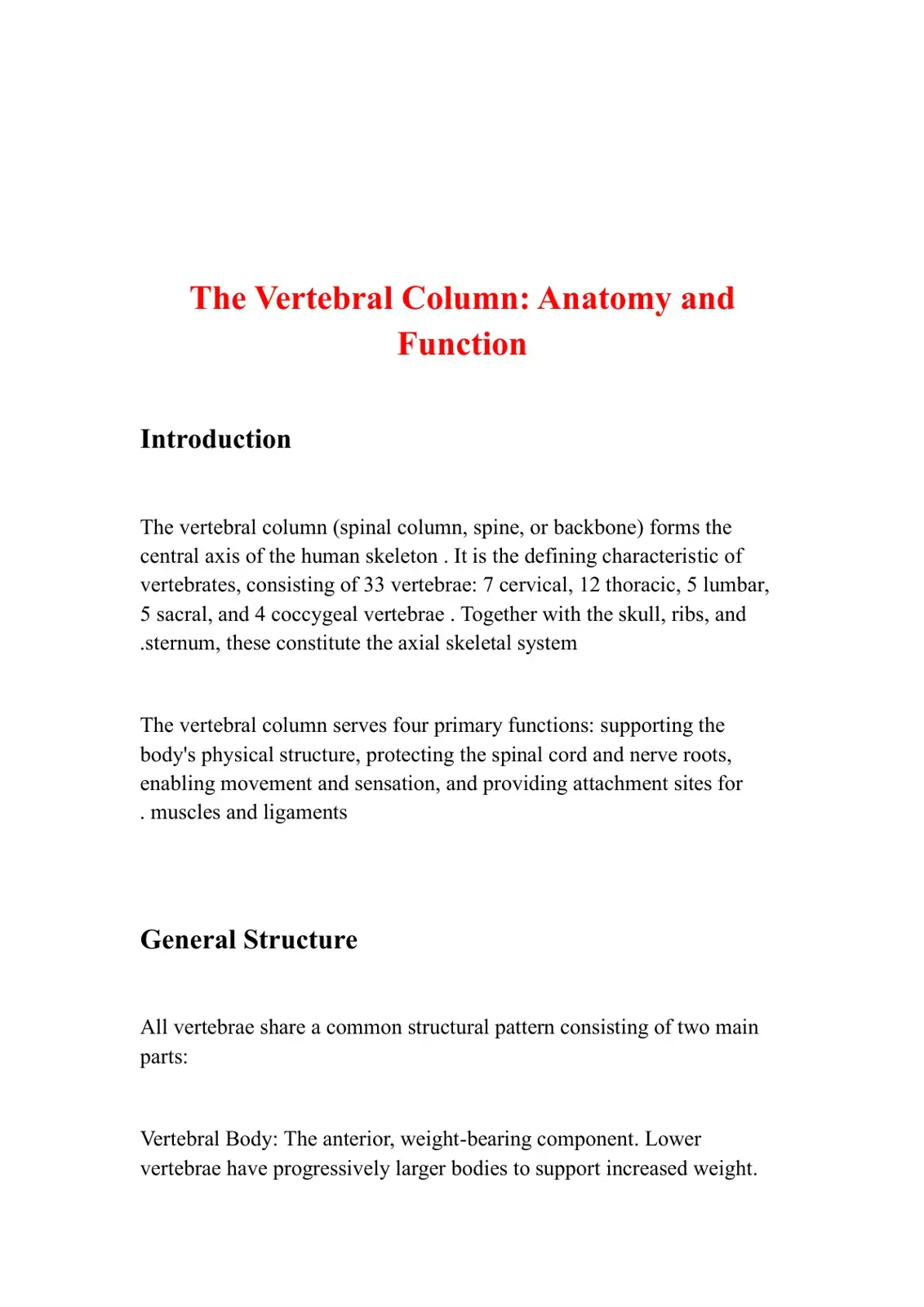 غلاف كتاب The Vertebral Column: Anatomy and Function