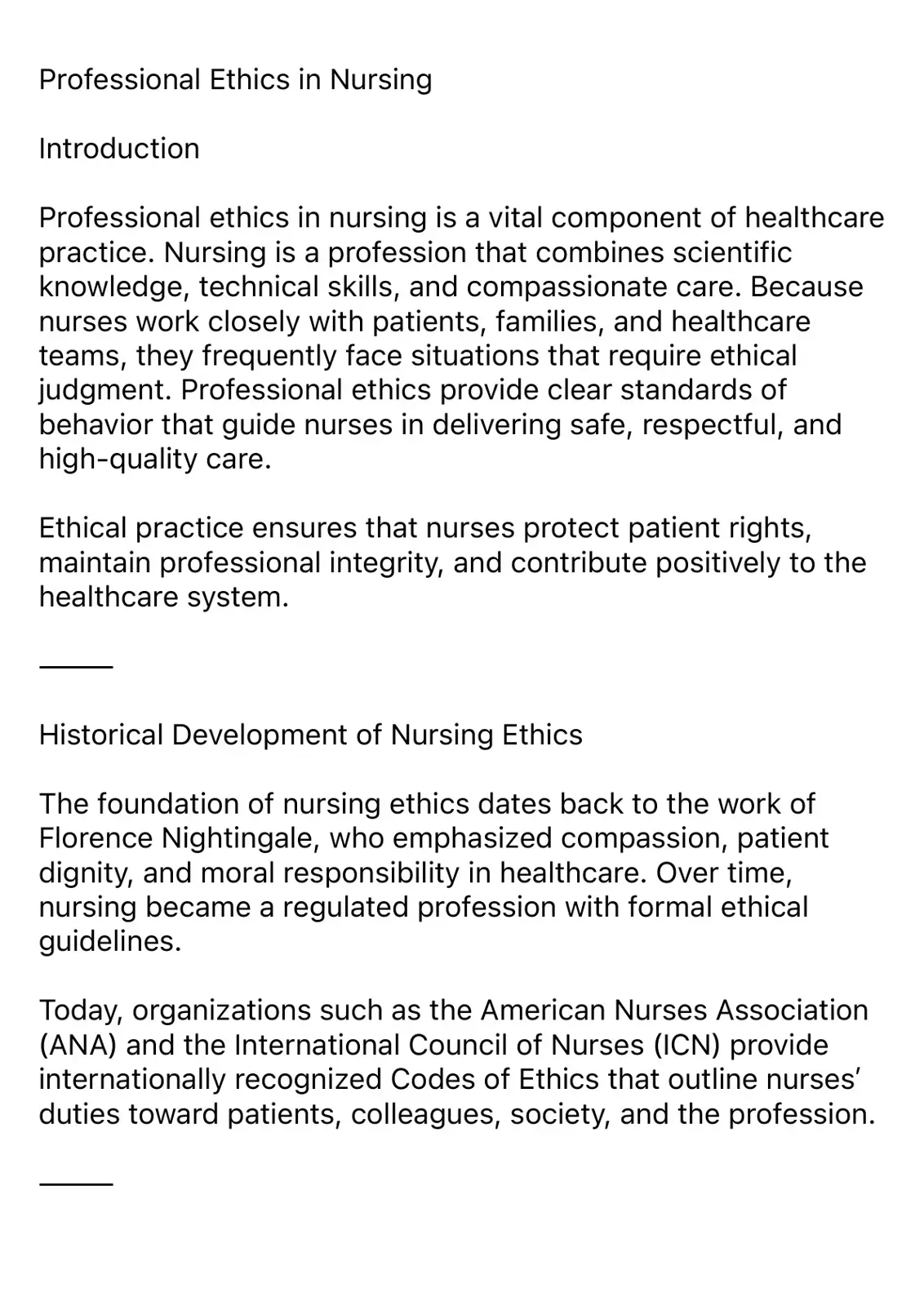 غلاف كتاب Professional Ethics in Nursing