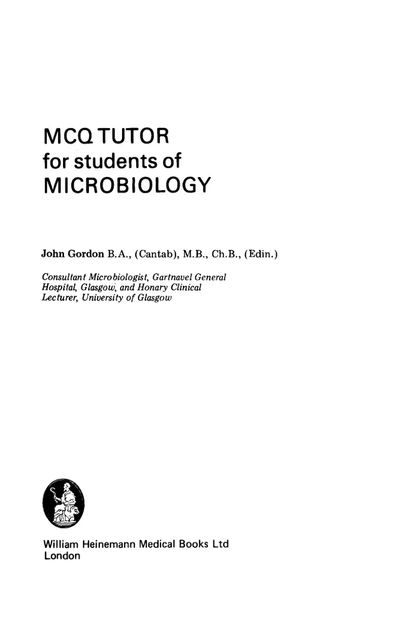 غلاف كتاب MCQ TUTOR for students of MICROBIOLOGY