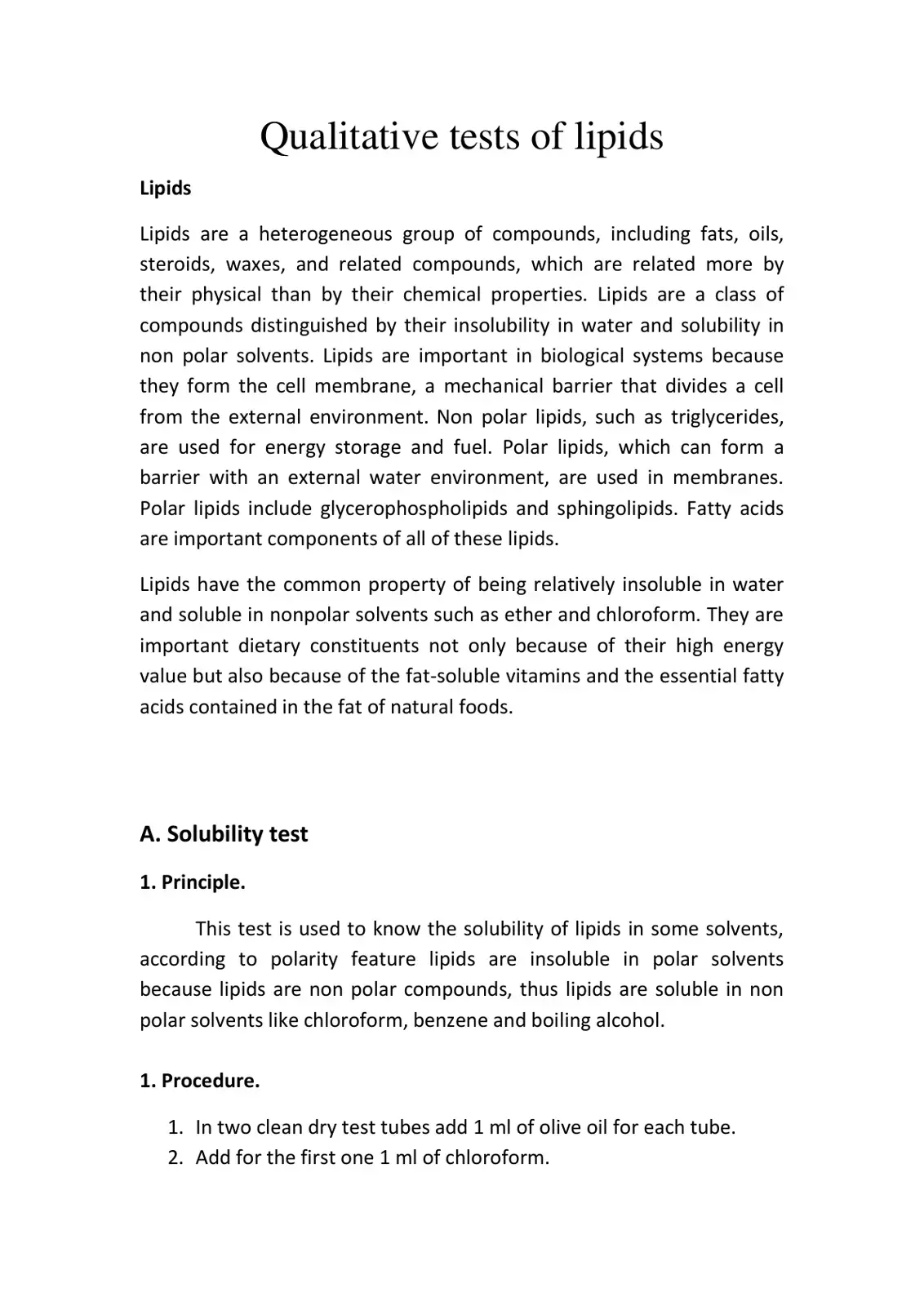 غلاف كتاب Qualitative Tests of Lipids