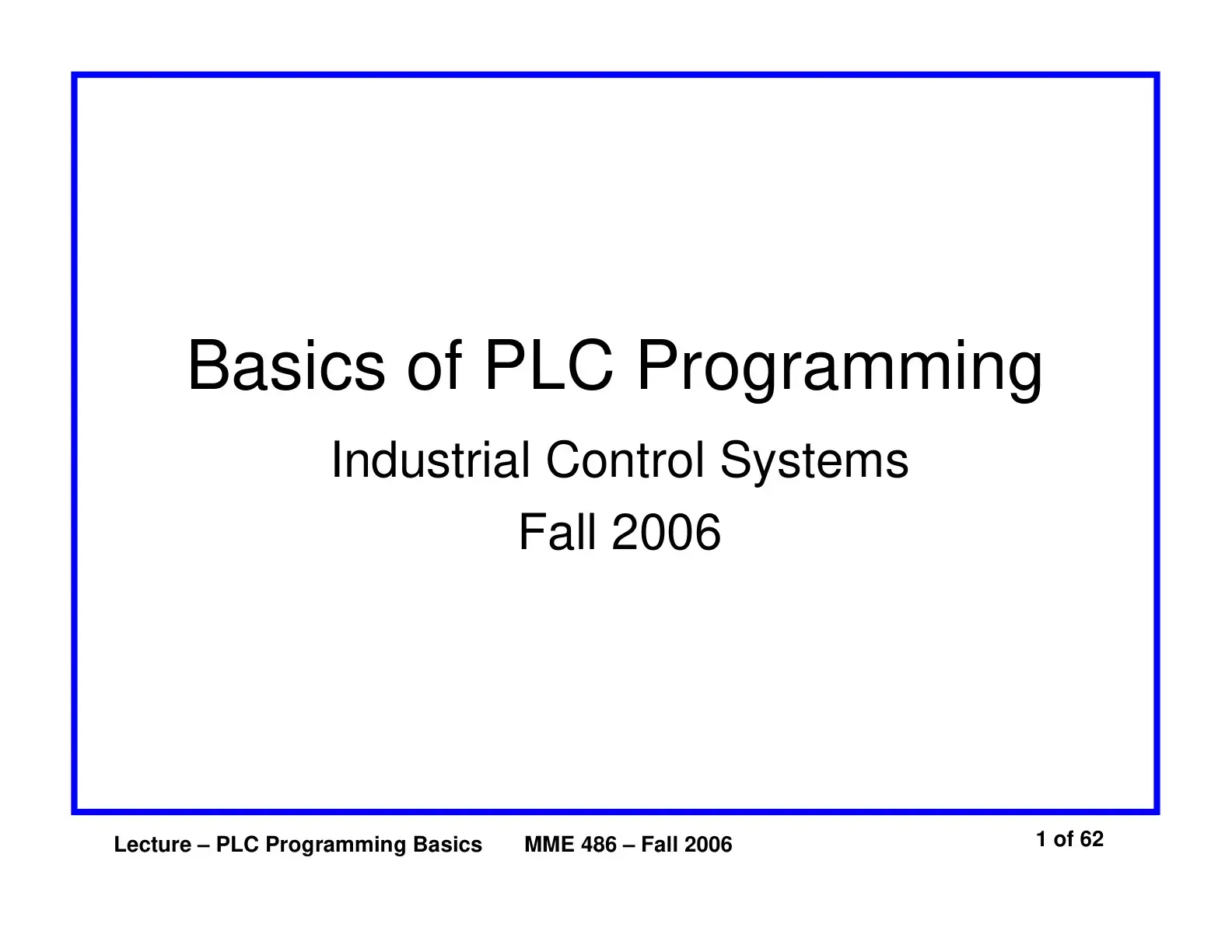 غلاف كتاب Basics of PLC Programming