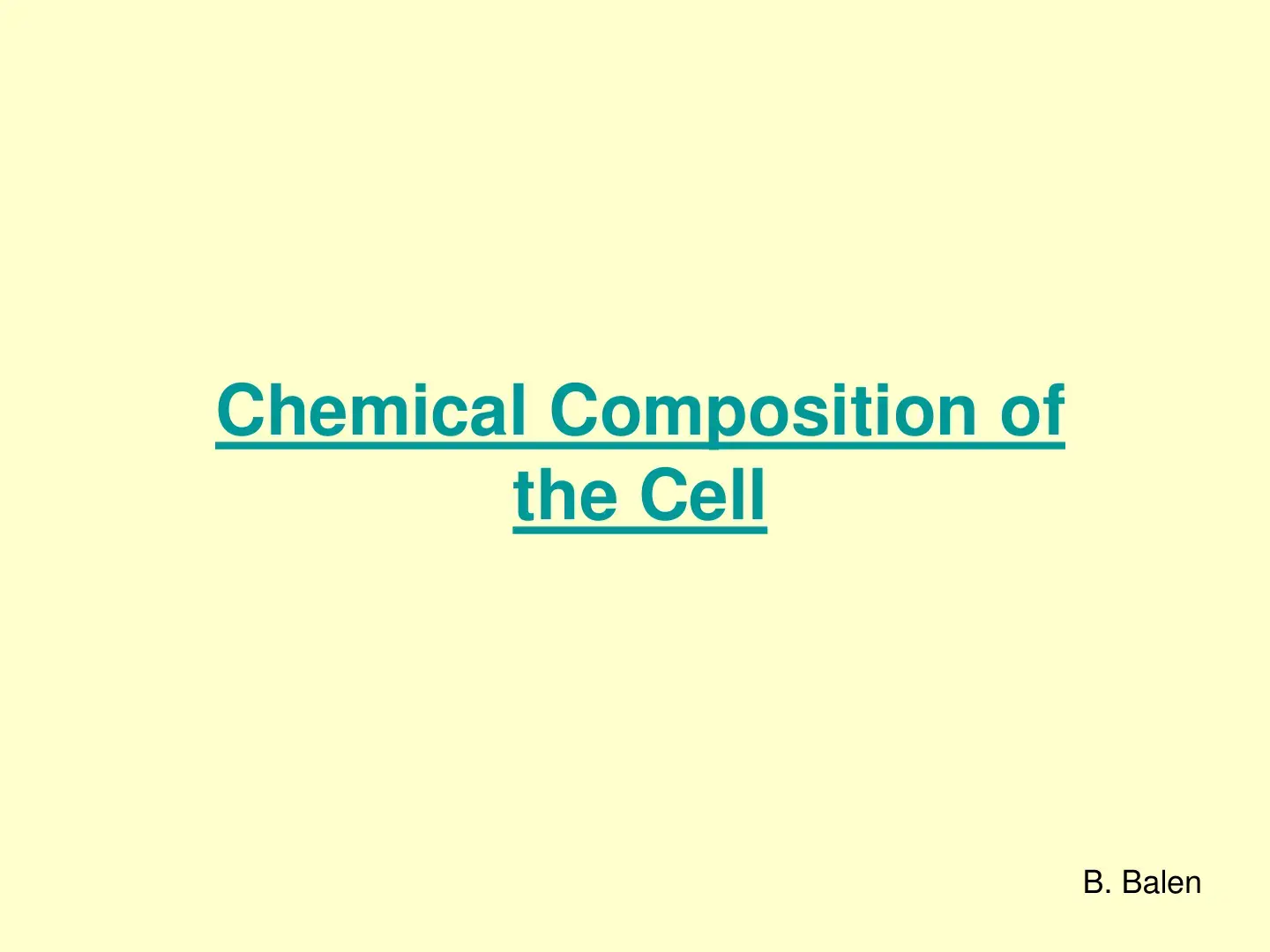 غلاف كتاب Chemical Composition of the Cell