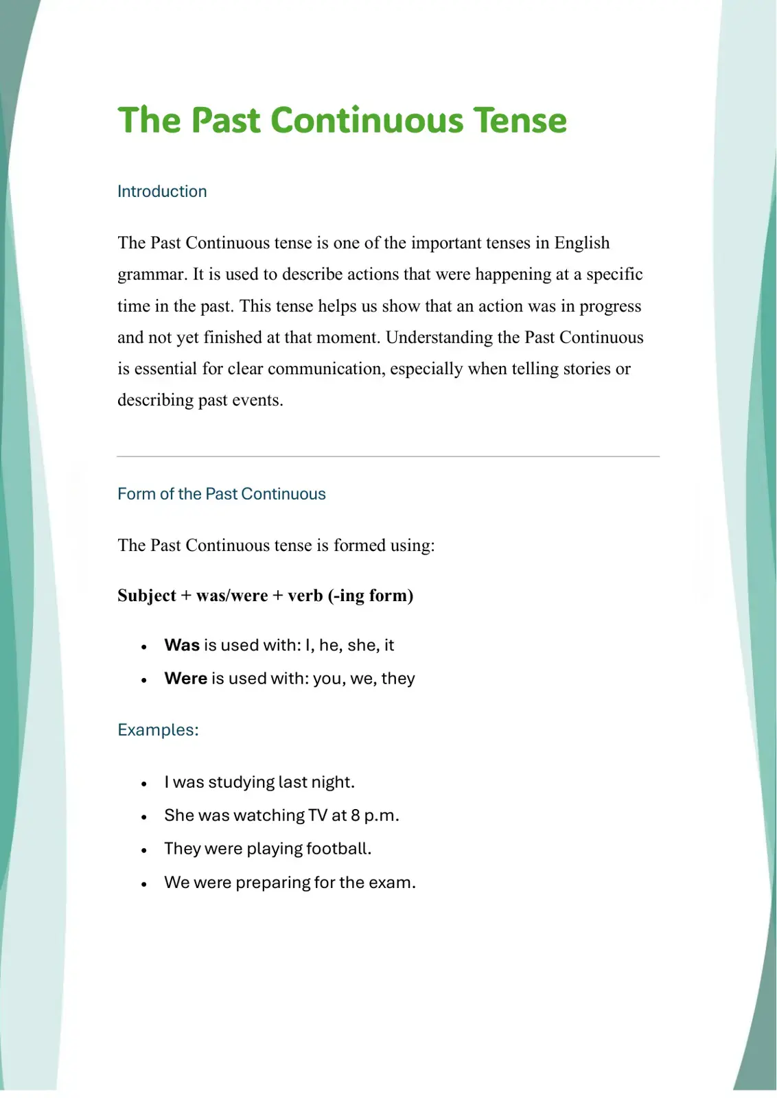 غلاف كتاب The Past Continuous Tense