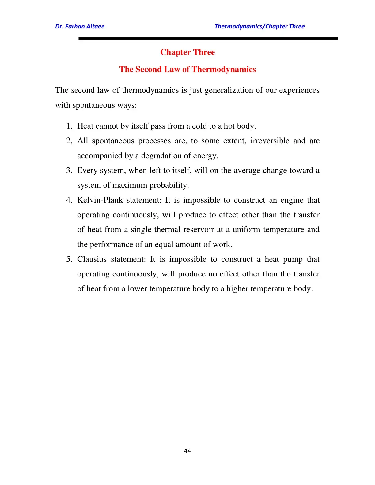 غلاف كتاب The Second Law of Thermodynamics
