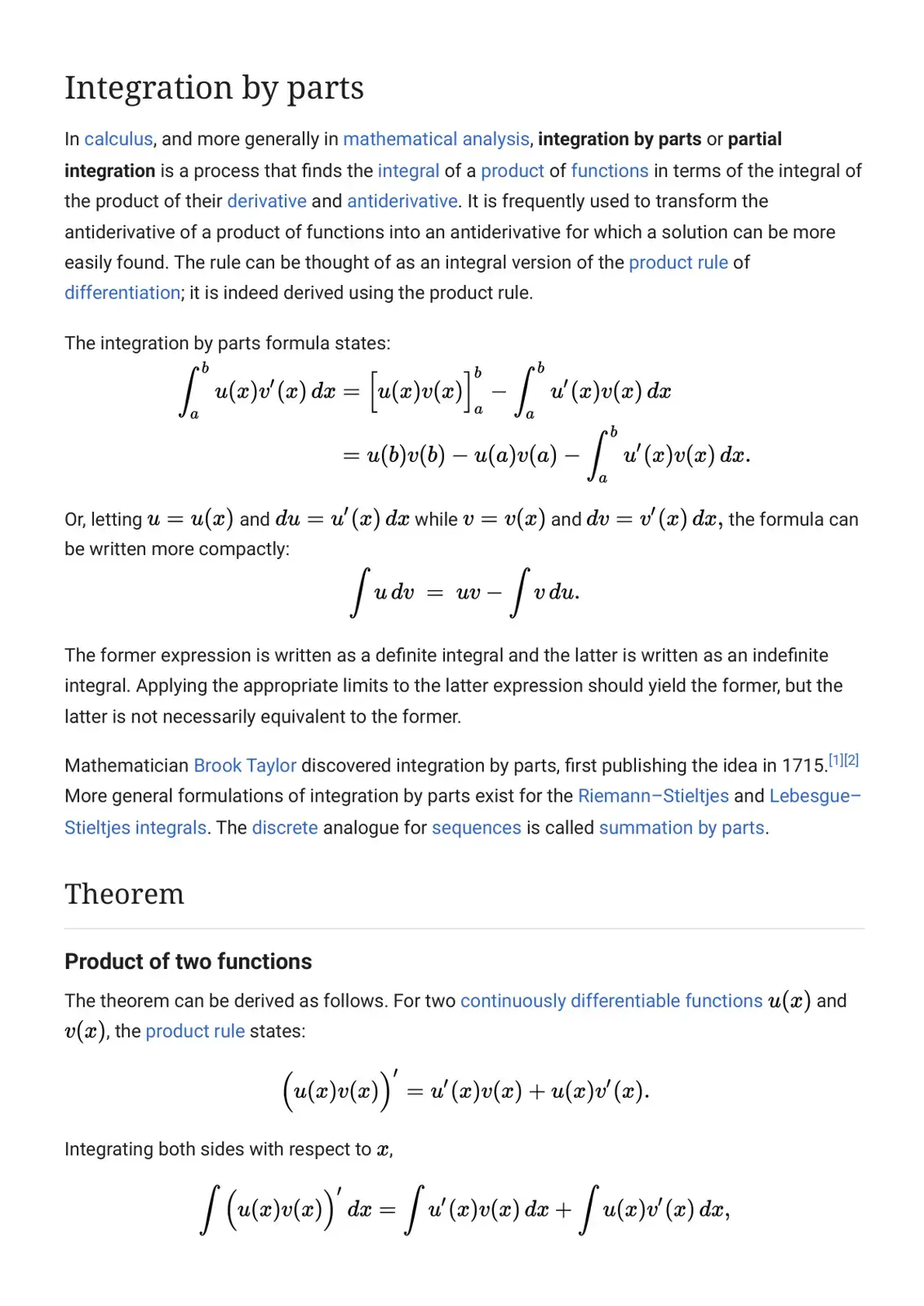 غلاف كتاب Integration by Parts
