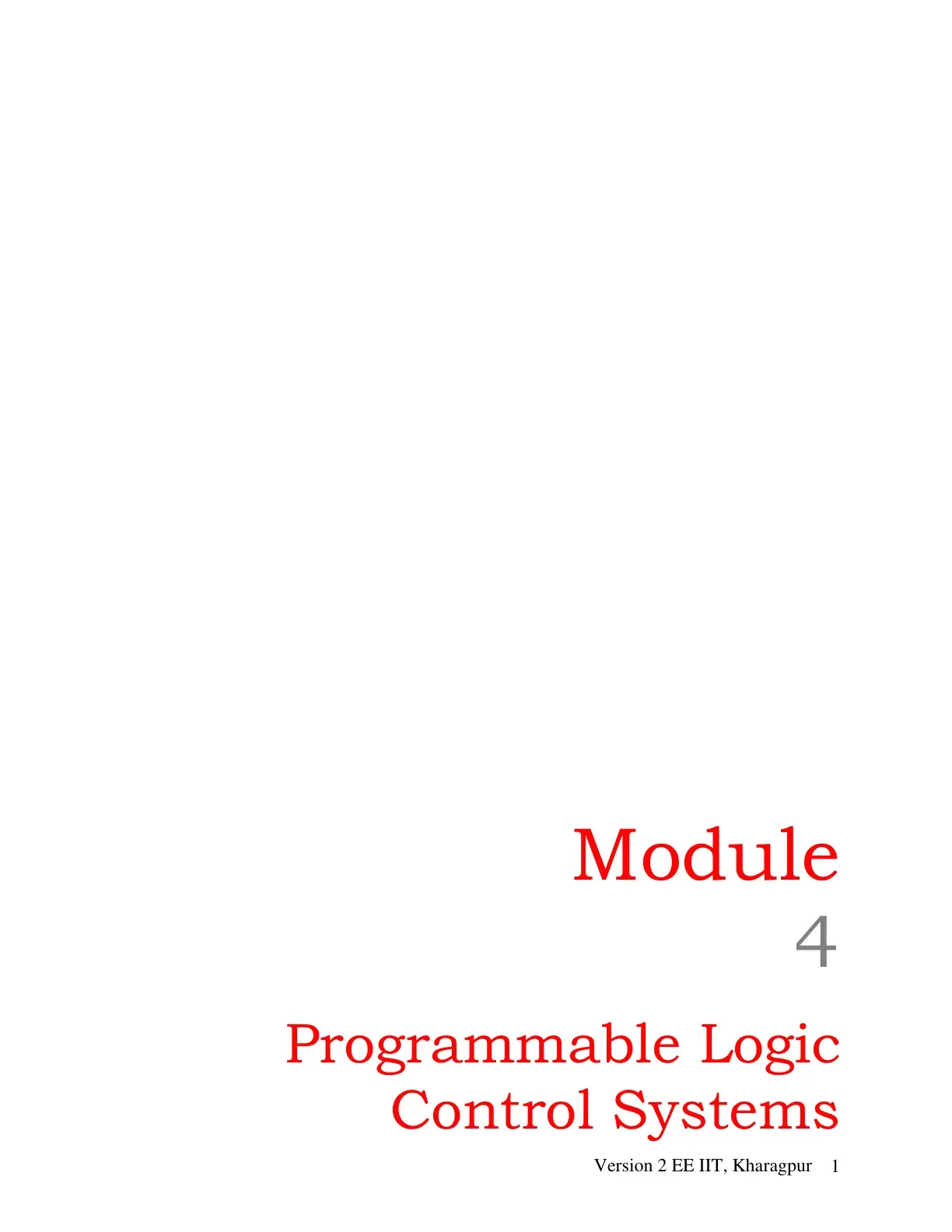 غلاف كتاب Module 4 Programmable Logic Control Systems