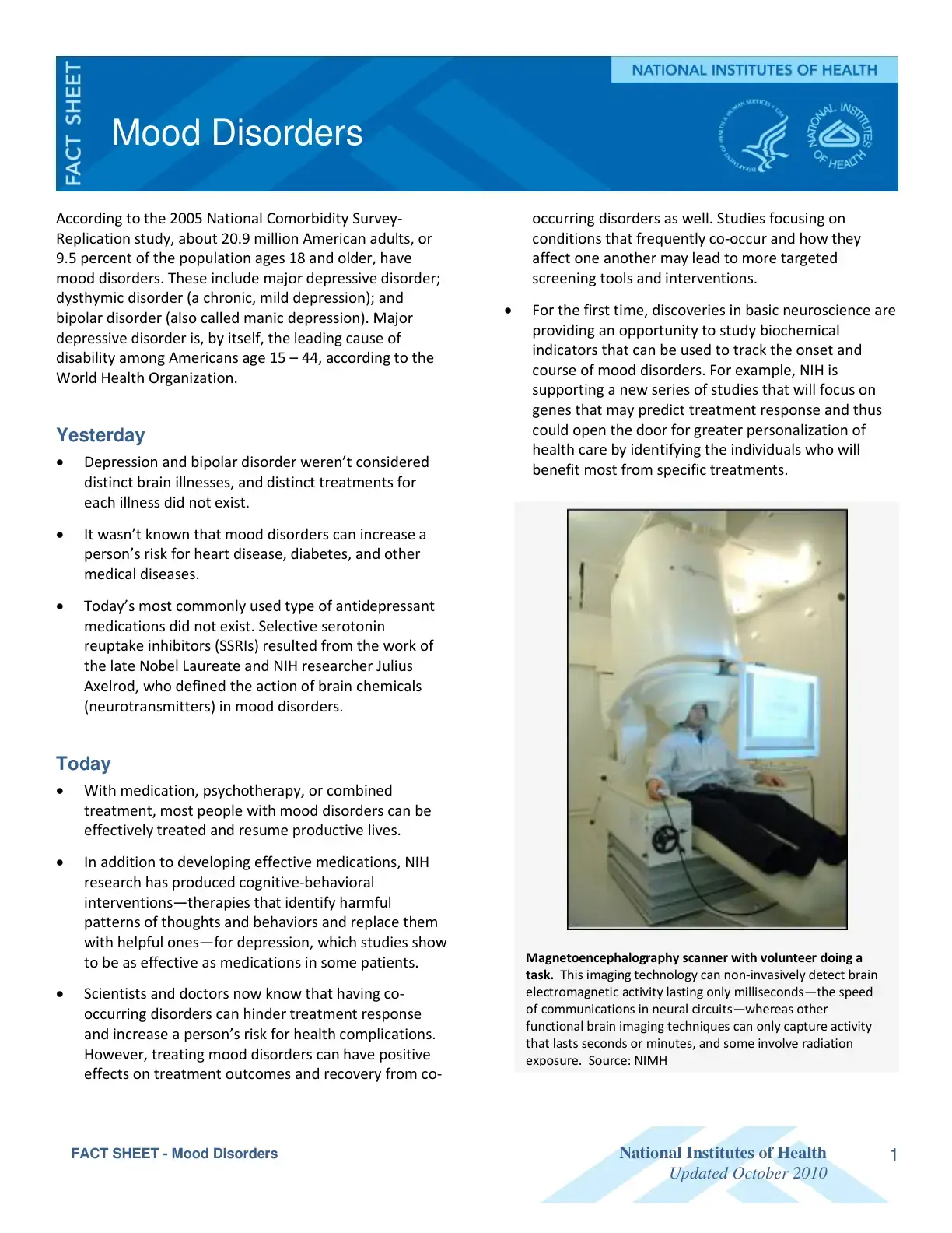 غلاف كتاب FACT SHEET - Mood Disorders