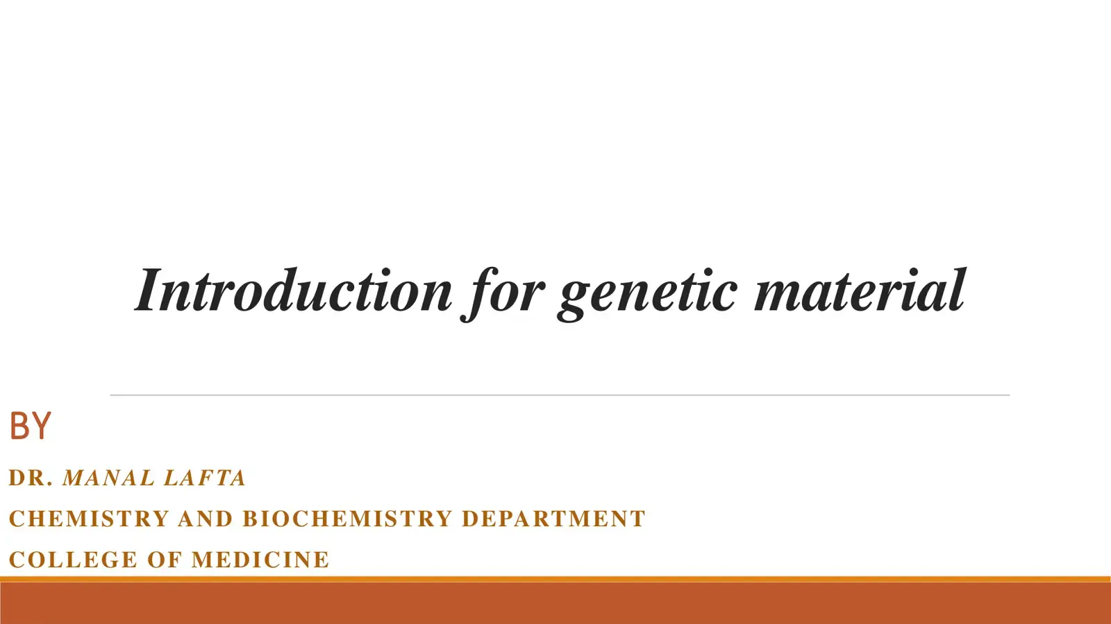 غلاف كتاب Introduction for Genetic Material