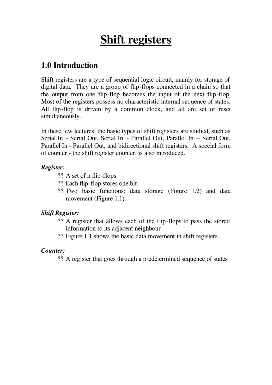غلاف كتاب Shift Registers