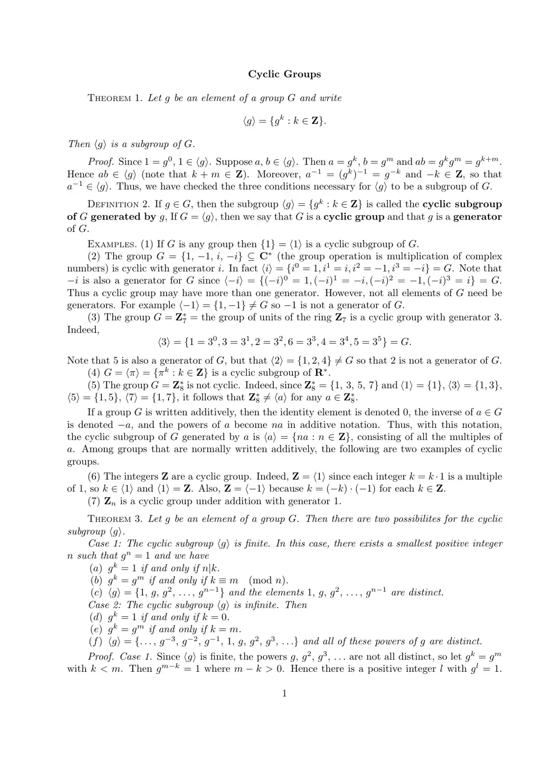 غلاف كتاب Cyclic Groups