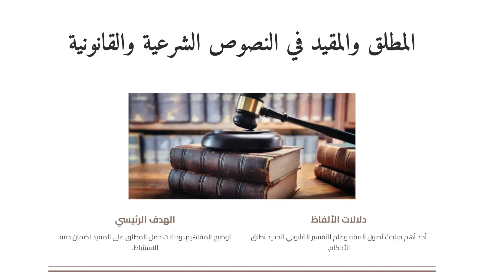 غلاف كتاب المطلق والمقيد في النصوص الشرعية والقانونية: دلالات الألفاظ والهدف الرئيسي من الاستنباط