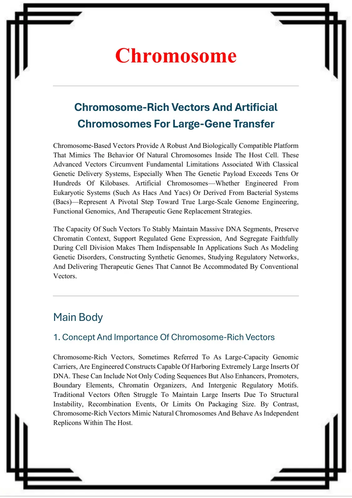 غلاف كتاب Chromosome-Rich Vectors And Artificial Chromosomes For Large-Gene Transfer
