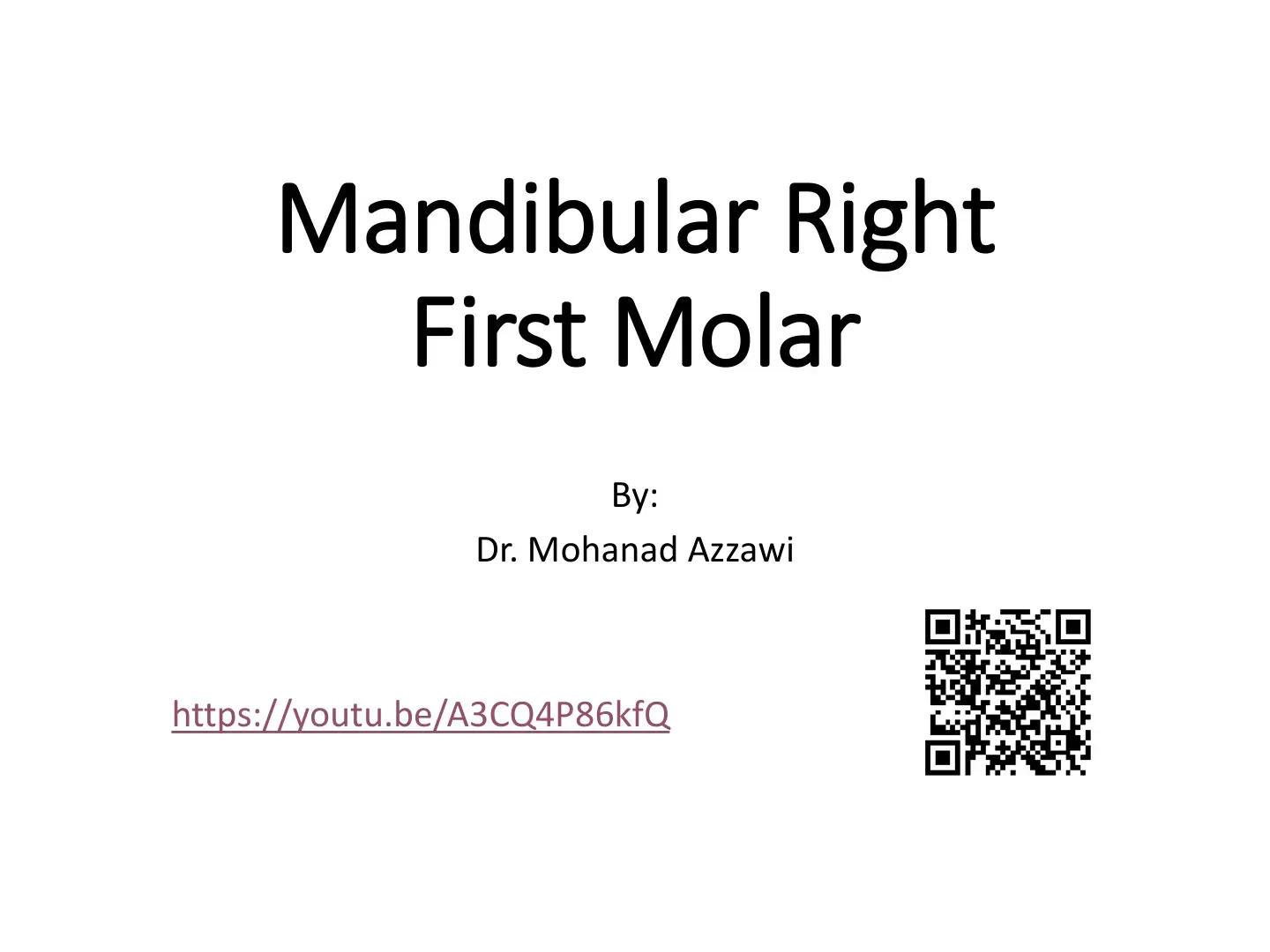 غلاف كتاب Mandibular Right First Molar