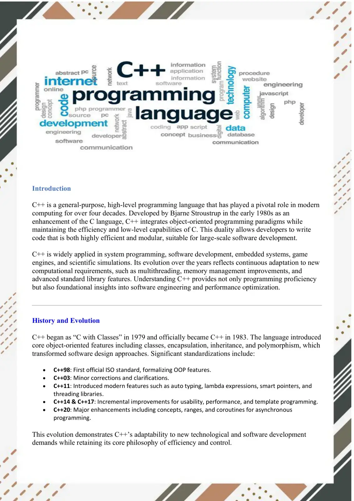 غلاف كتاب Introduction to C++ Programming Language